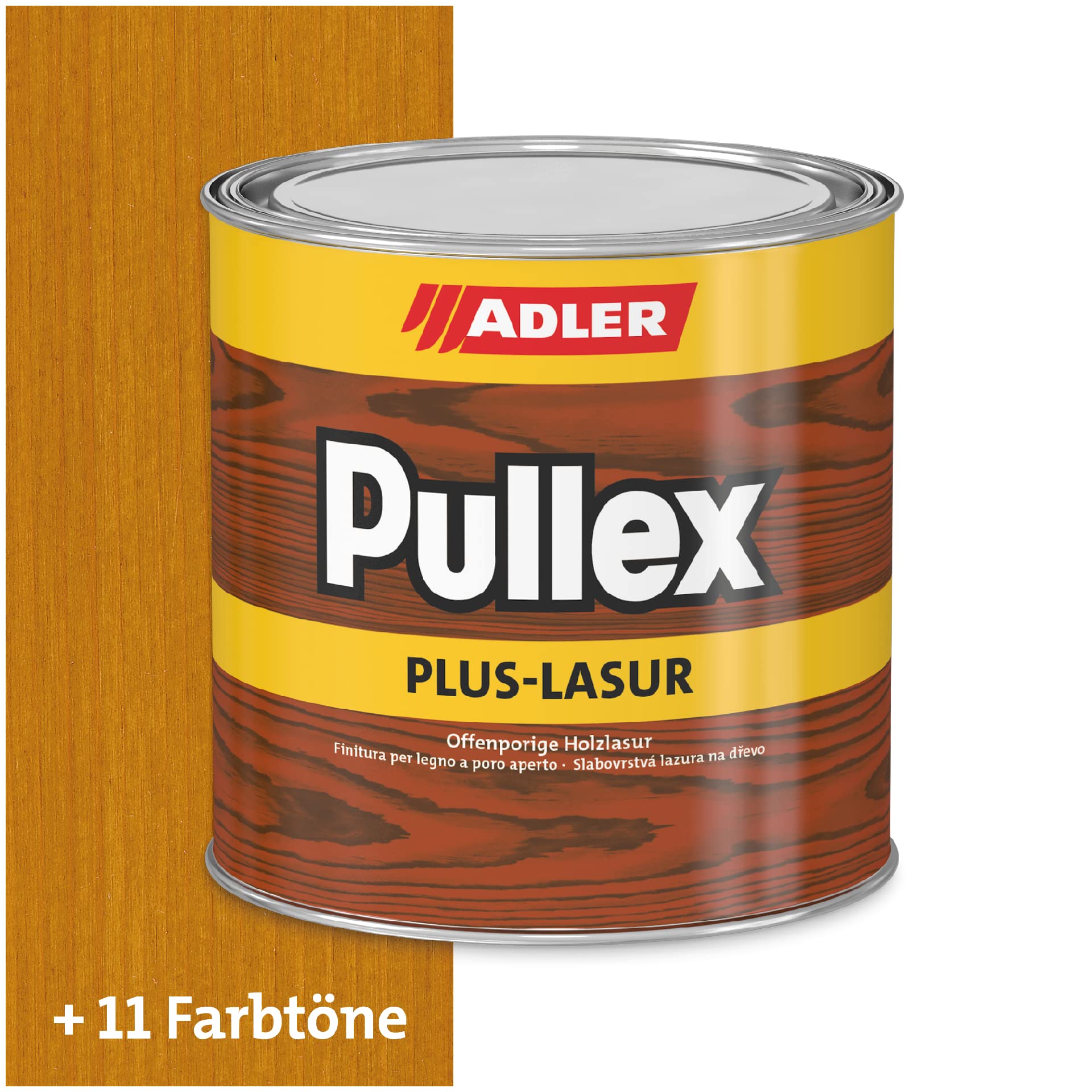 ADLER Pullex Plus-Lasur - Holzlasur Außen Farblos - Universell einsetzbare & aromatenfreie Holzschutzlasur als perfekter UV- & Wetterschutz - 5 l Eiche/Braun