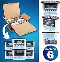 Vista 7 de Recipiente Absorbedor de Humedad con Carbón Activado - Paquete de 6 - Caja Eliminadora de Olores Desechable de 10.5 oz y Deshumidificador