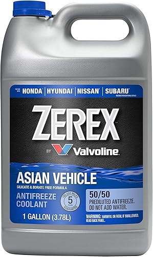 Zerex - Anticongelanterefrigerante prediluido 5050 sin silicato y sin borato de color azul para vehículos asiáticos 1 GA