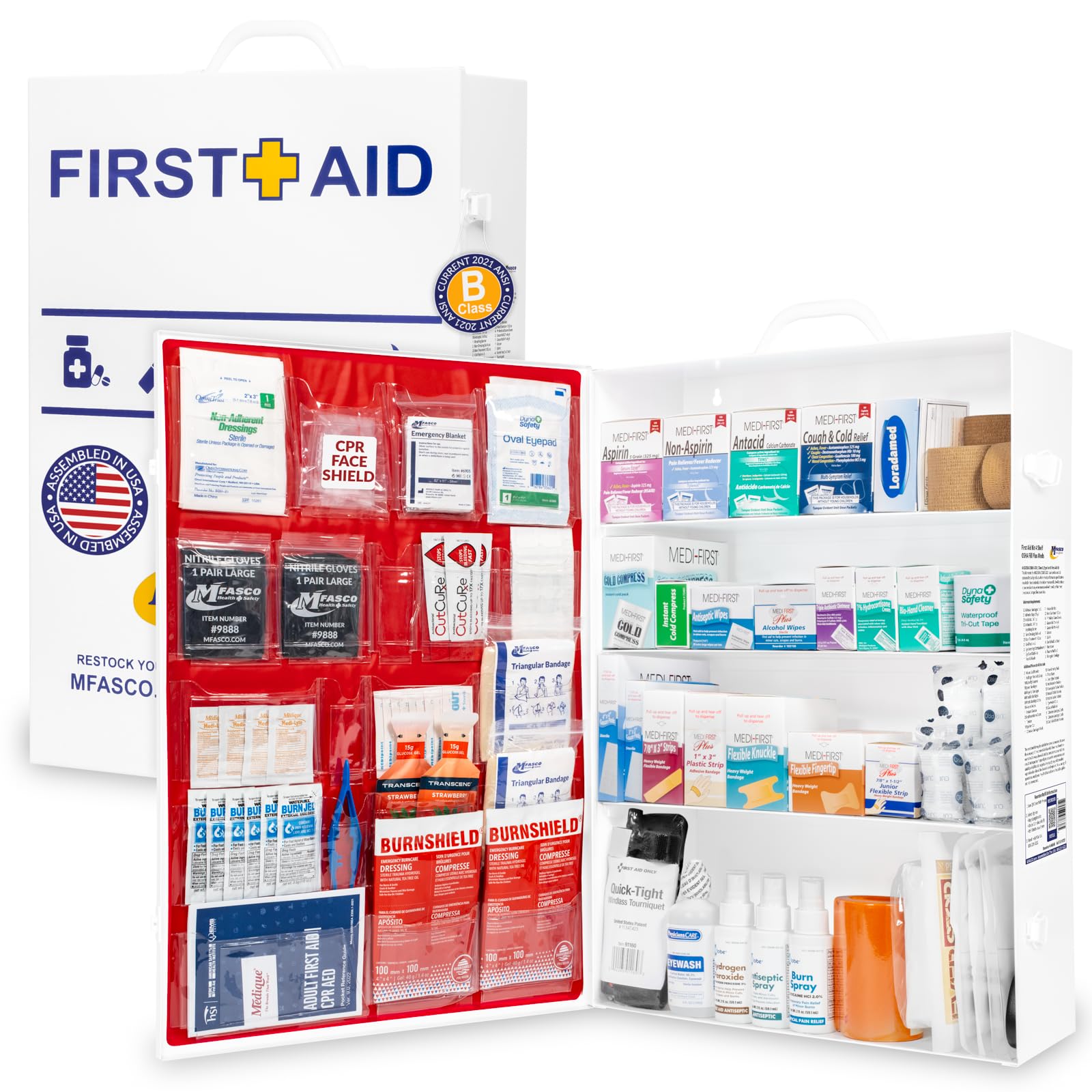 Amazon.com: MFASCO Workplace Metal First Aid Kit - 4 Shelf Wall