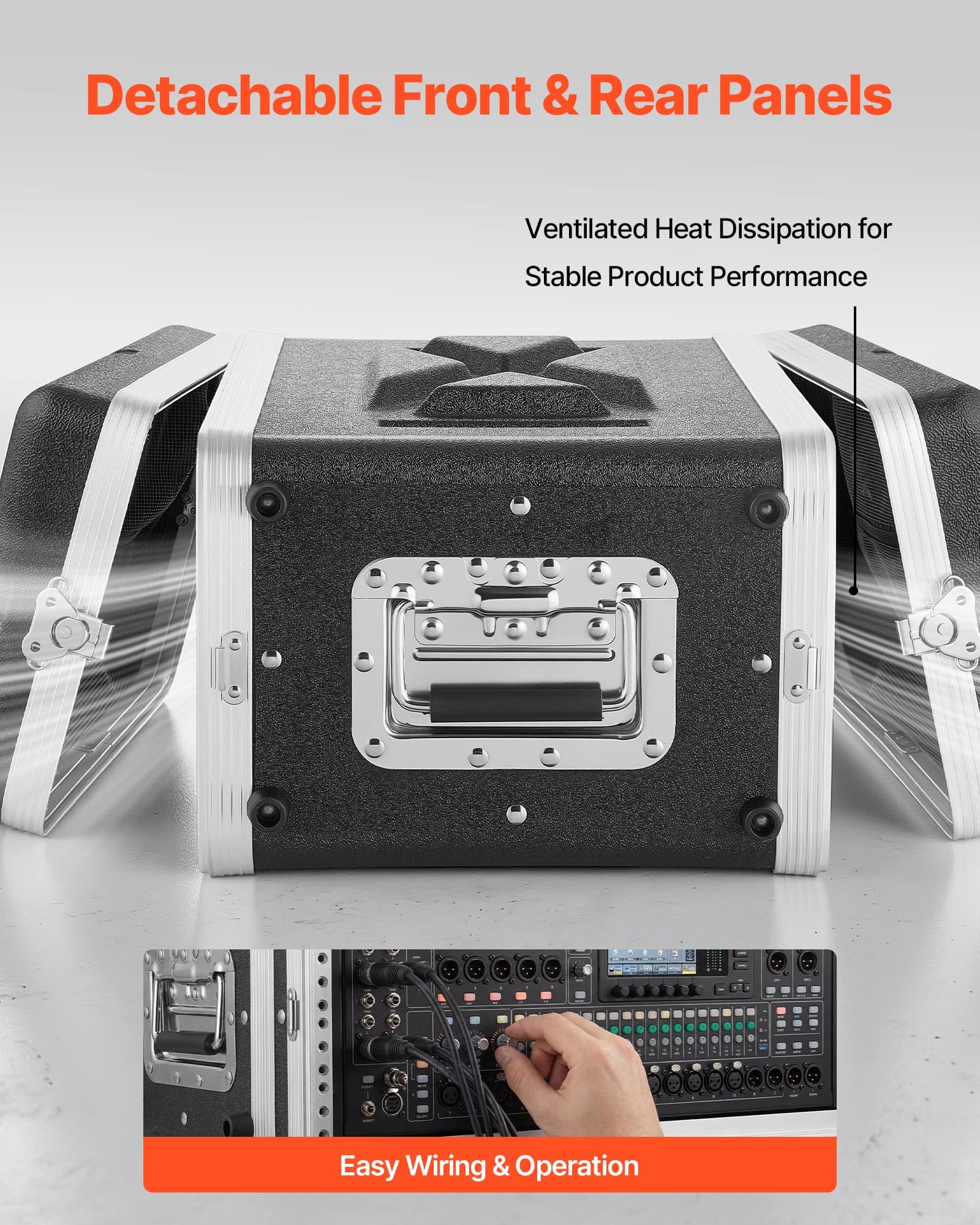 VEVOR Armadio Rack per Server 4U, Armadio Server per Amplificatori Processori Controller Profondità Interna 290 mm, Materiale ABS Chiusura a Torsione Incassata Pannelli Posteriori Anteriori Rimovibili