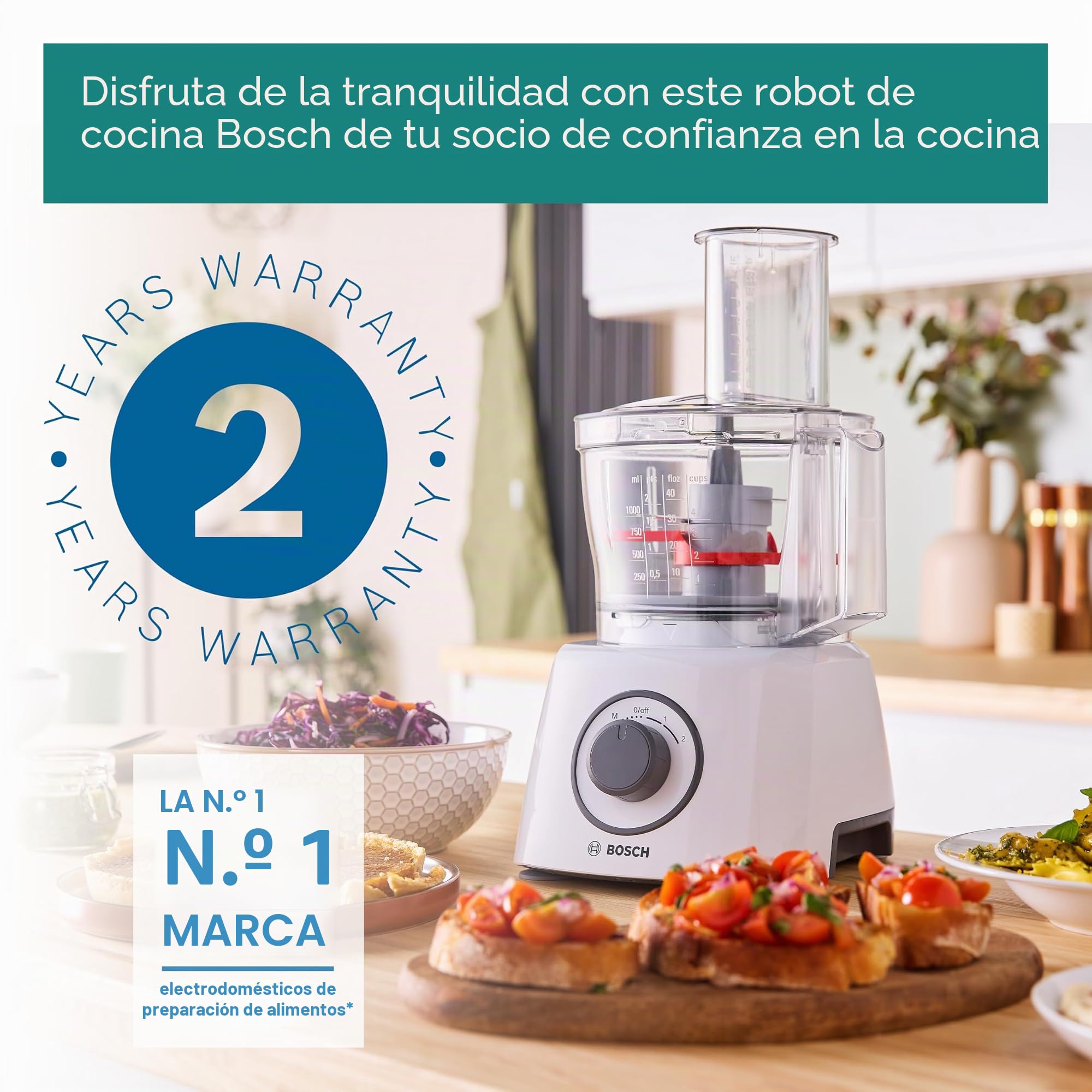 Bosch MultiTalent 3 MCM3100WGB Compact 700W - Procesador de alimentos, color blanco