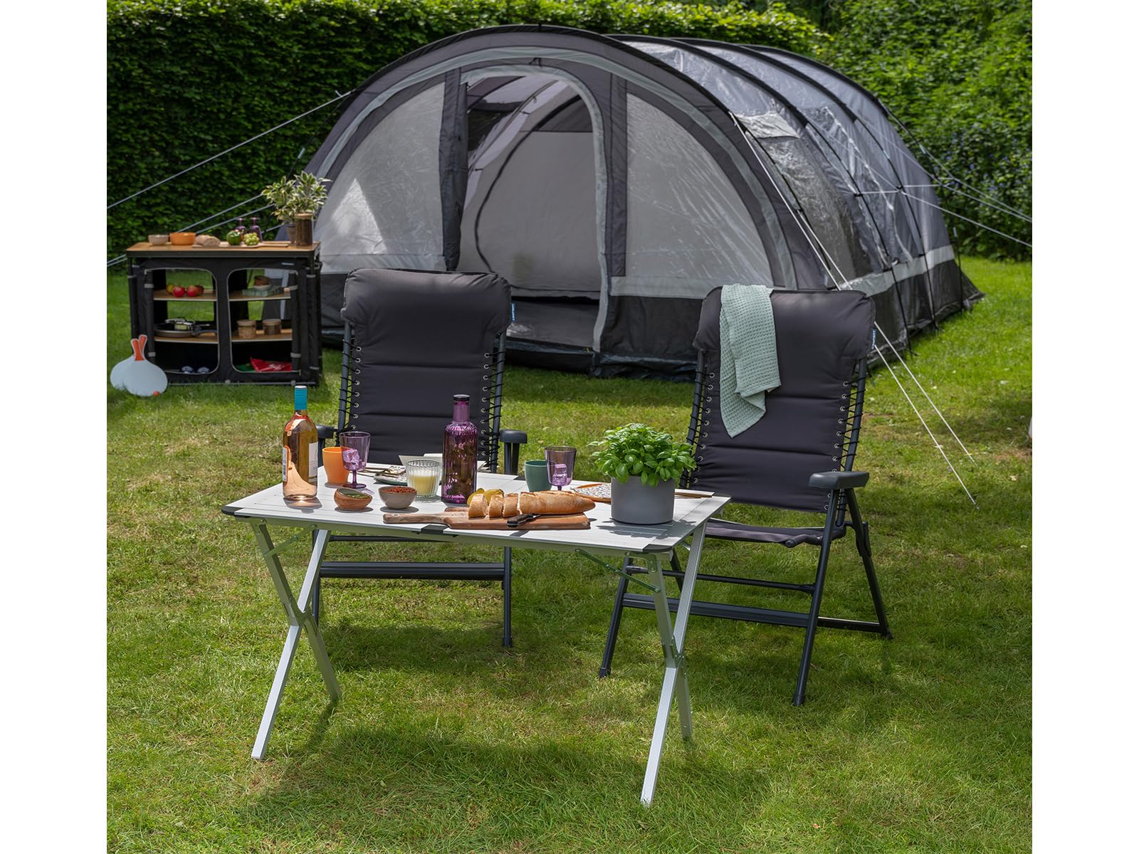 Campart TA-0413 Travel Tavolo Roll-up - Alluminio - Per 4 persone - 110 x 70 cm