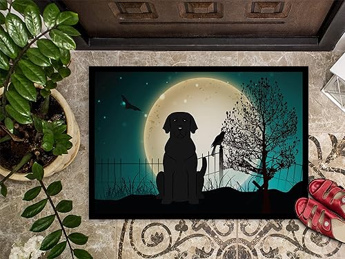 Miniatura 3 de Caroline's Treasures BB2247MAT - Tapete de labrador negro aterrador de Halloween de 18 x 27 pulgadas, tapete para puerta delantera, para interiores