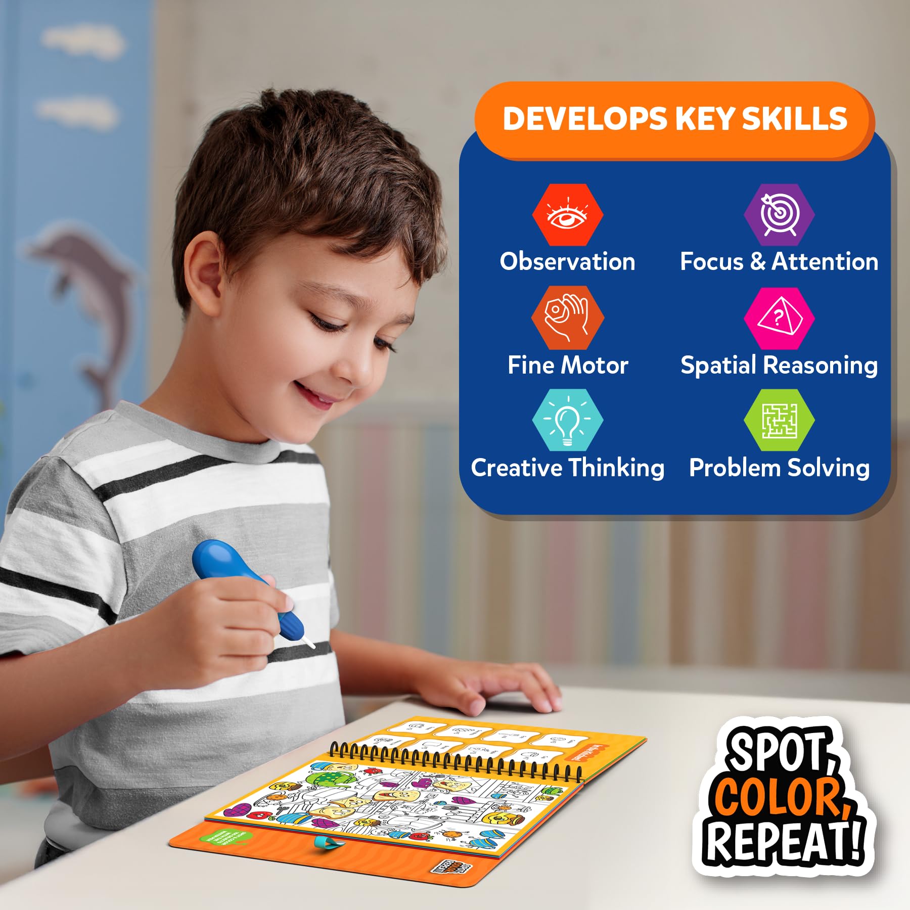 Skillmatics Reusable Search & Find Book - Water Spotter, Mess-Free, Fun Learning Activity, Travel Toy, Gifts for Boys & Girls Ages 4, 5, 6, 7, 8 - Image 5 thumbnail