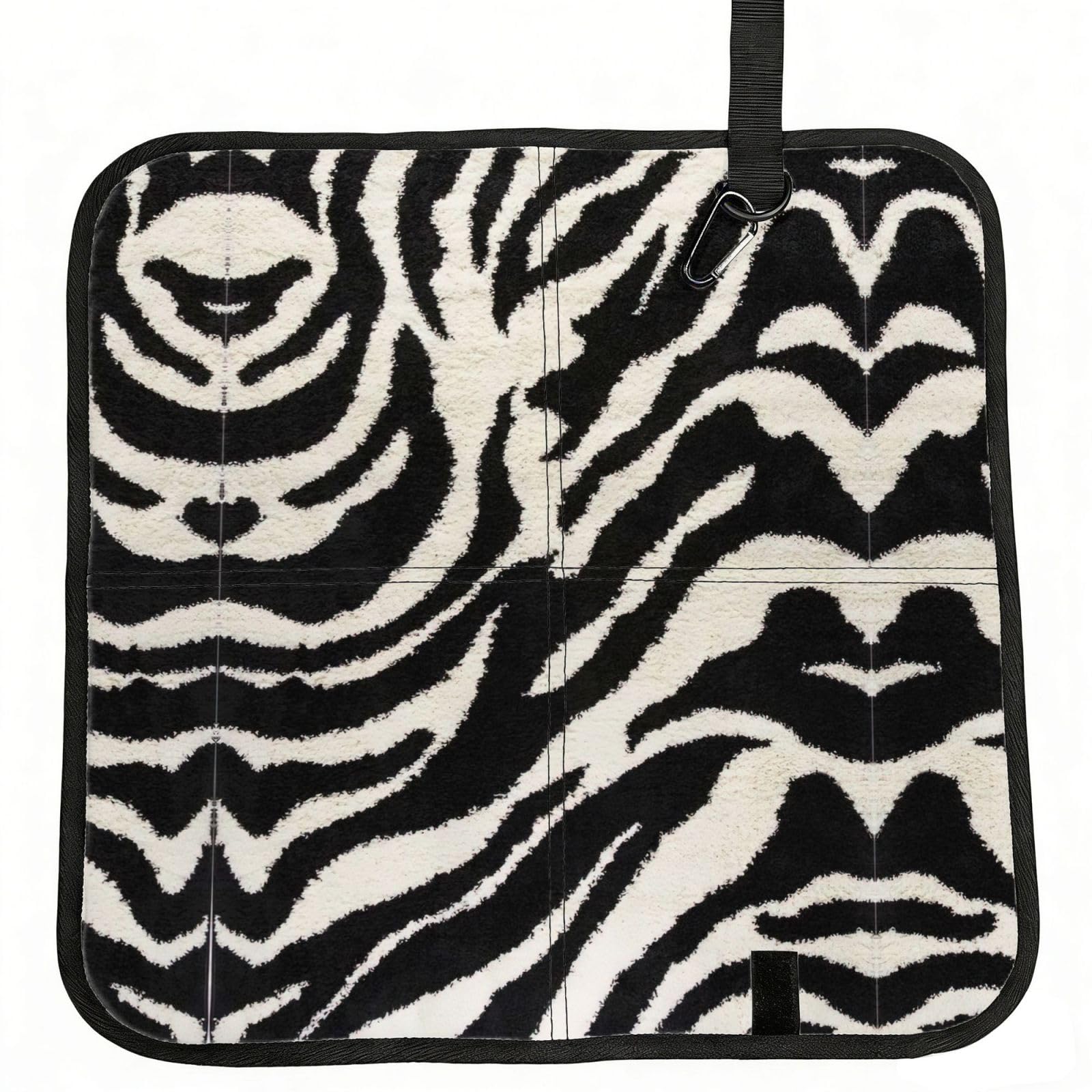 UVBDF Zebra Animal Print Outdoor Sitting Cushion Folding Seat Pad Compact Portable Picnic Bench Cushion Mat