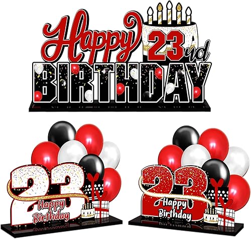 Miniatura 80 de LINGTEER Juego de centros de mesa de acrílico azul con texto en inglés «Happy 100th Birthday» – Decoración de regalo de fiesta de cumpleaños número