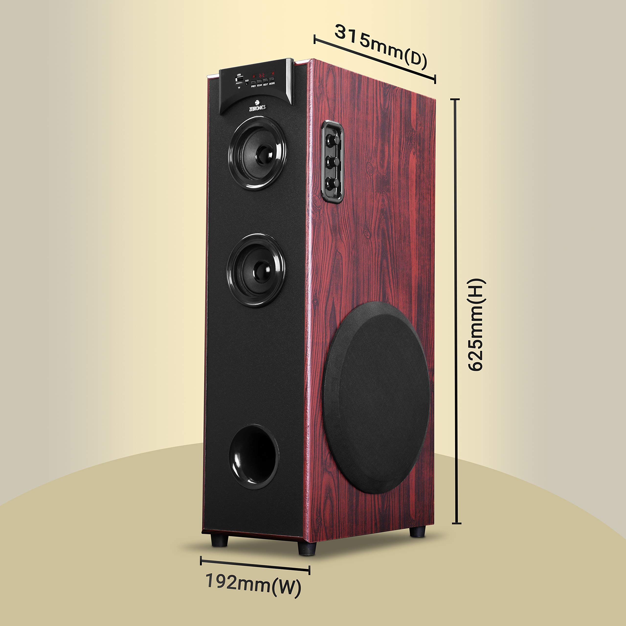 Buy Zebronics Tower Speaker with Bluetooth, USB, FM, AUX, Micro SD and