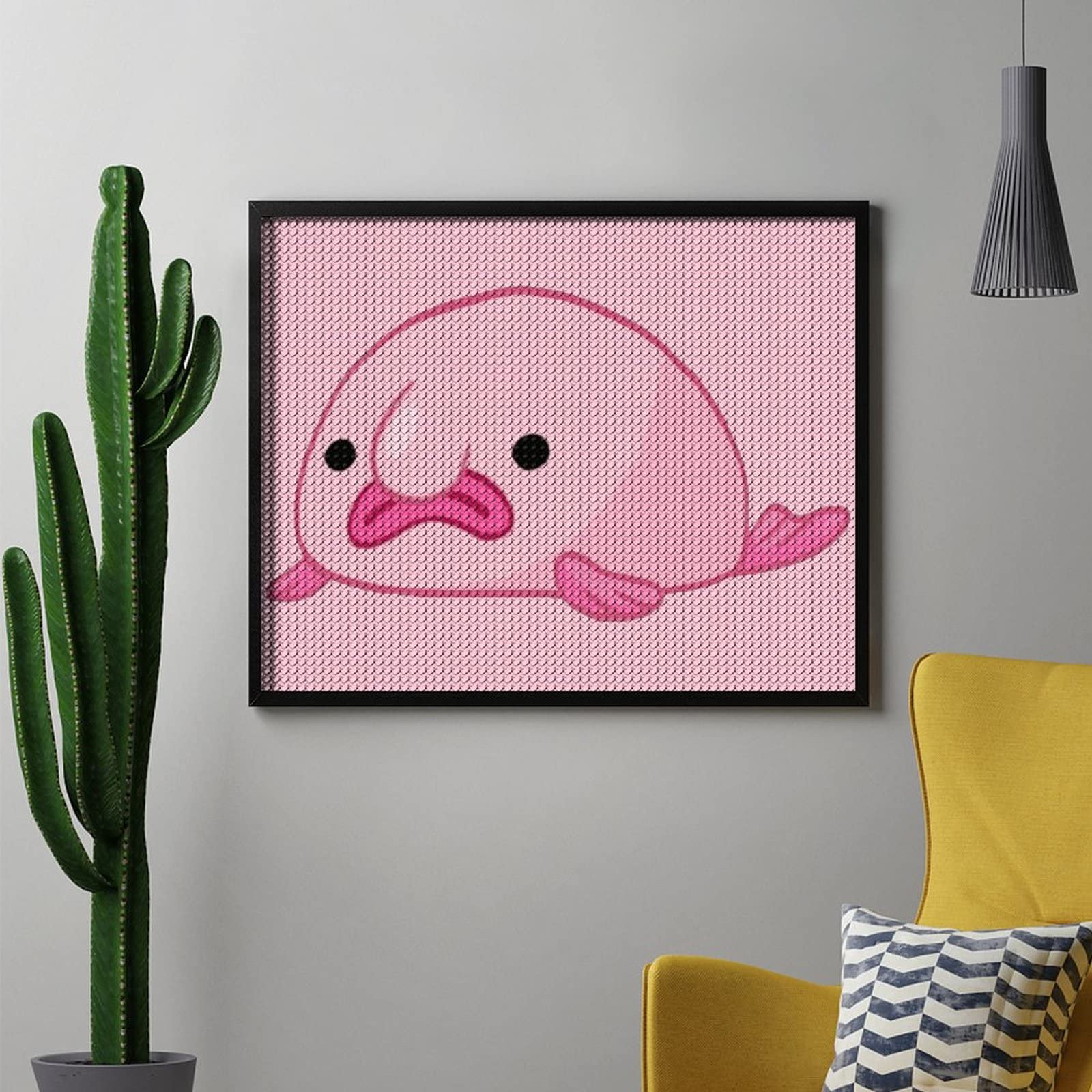 Pink Blob Fish Blobfish DIY Diamond Painting Picture Wall Art Kits