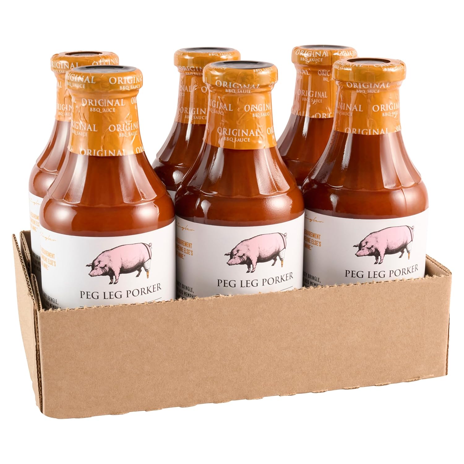 Peg Leg Porker Original BBQ Sauce, 18.5 oz (Pack of 6)