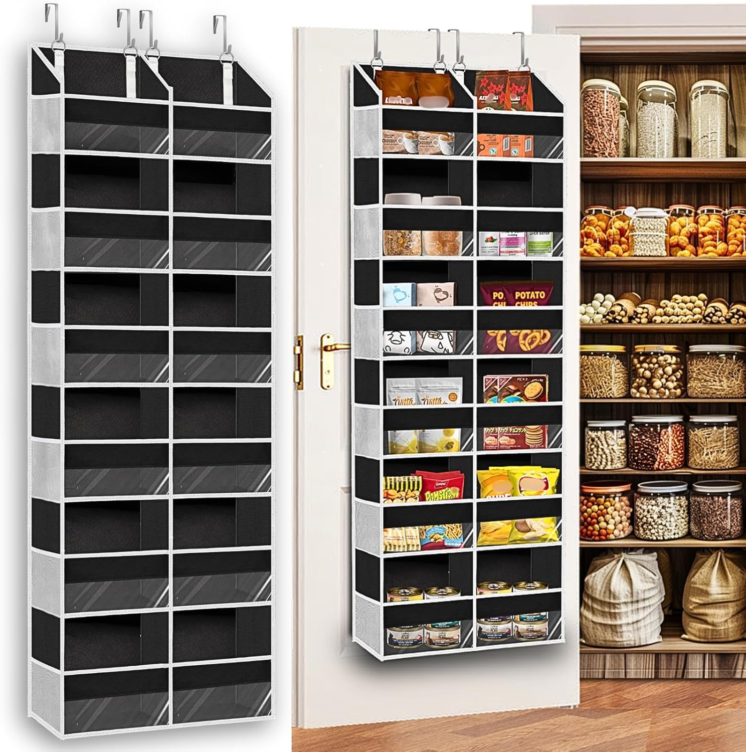 Over The Door Organizer 6 Tiers, Extra Large Behind