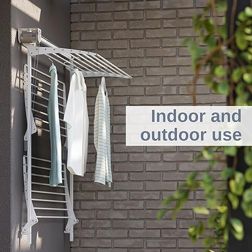Miniatura 6 de foxydry Tower Wall Drying Rack, Vertical Wall Drying Rack, Retractable Drying Rack for Indoor and Outdoor (150, White)