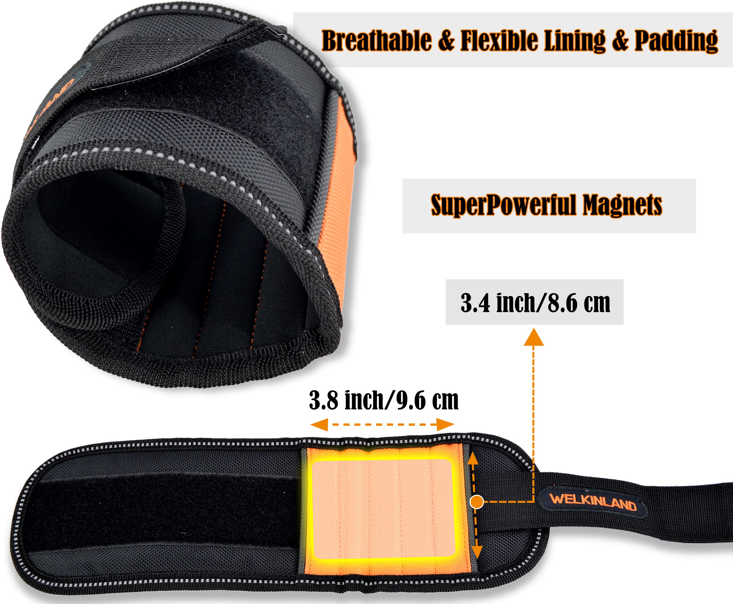Bretelles de ceinture à outils de 6,3 cm avec bracelet magnétique, bretelles de ceinture à outils pour homme, bretelles à outils, porte-embout magnétique, porte-vis magnétique, bretelles magnétiques,