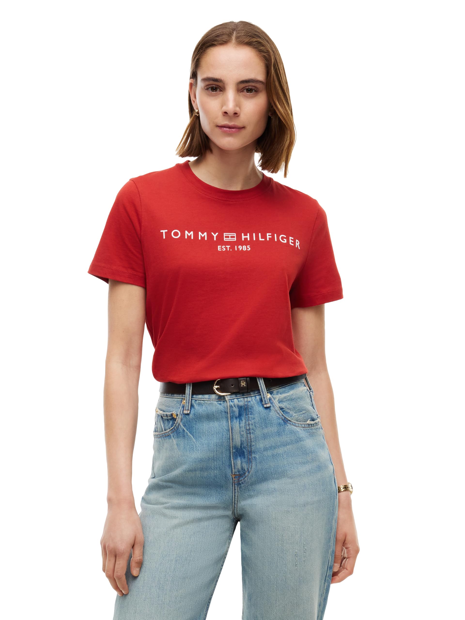 Women's Short Sleeve Cotton Graphic Logo Crew Neck T-Shirts