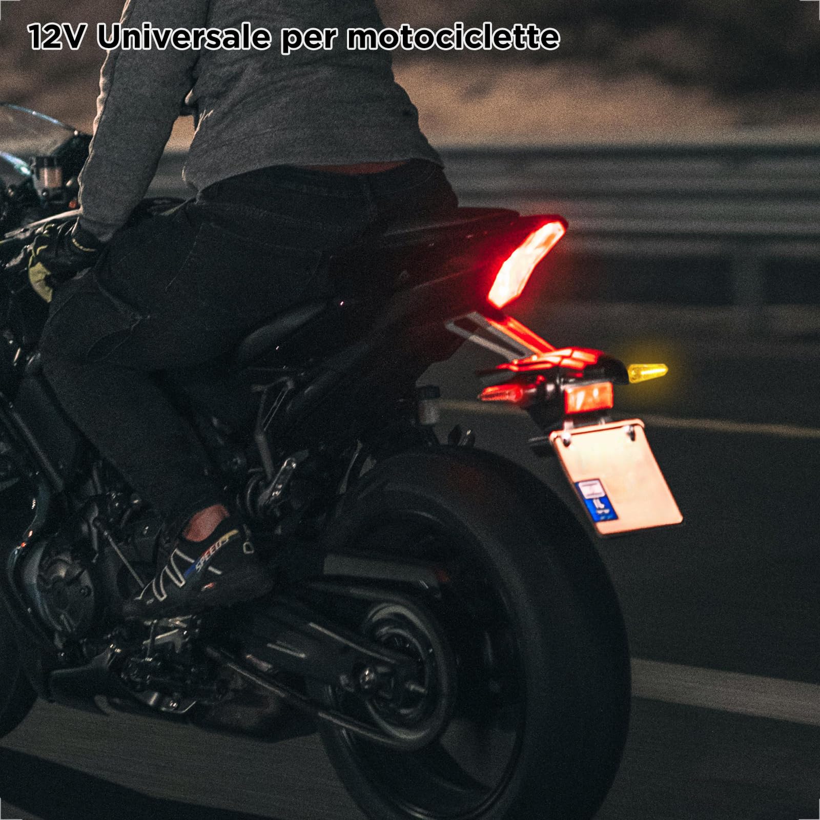 evermotor Frecce Moto LED Sequenziali E32 Omologate, Universali 12V Indicatori di Direzione Moto, Frecce Omologate Impermeabili, Alta Luminosità, Ambra e Rosso, 2 Pezzi