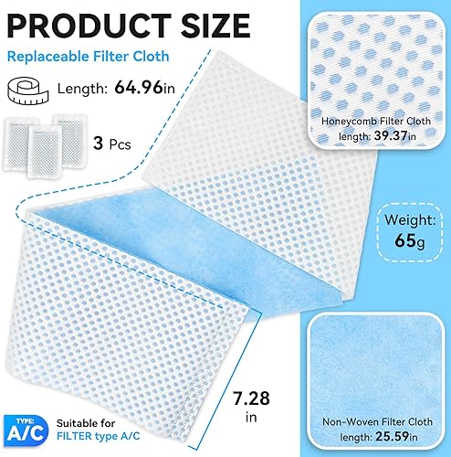 Miniatura 2 de Paquete de 3 filtros reutilizables tipo A o C, filtro de piscina sobre el suelo, solo cartucho de repuesto adecuado para filtro de piscina (solo