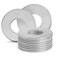 Vista 15 de Arandelas planas de acero inoxidable de 1" - Diámetro exterior de 2", arandelas de acero inoxidable 304 (18-8), arandelas de metal para tornillos