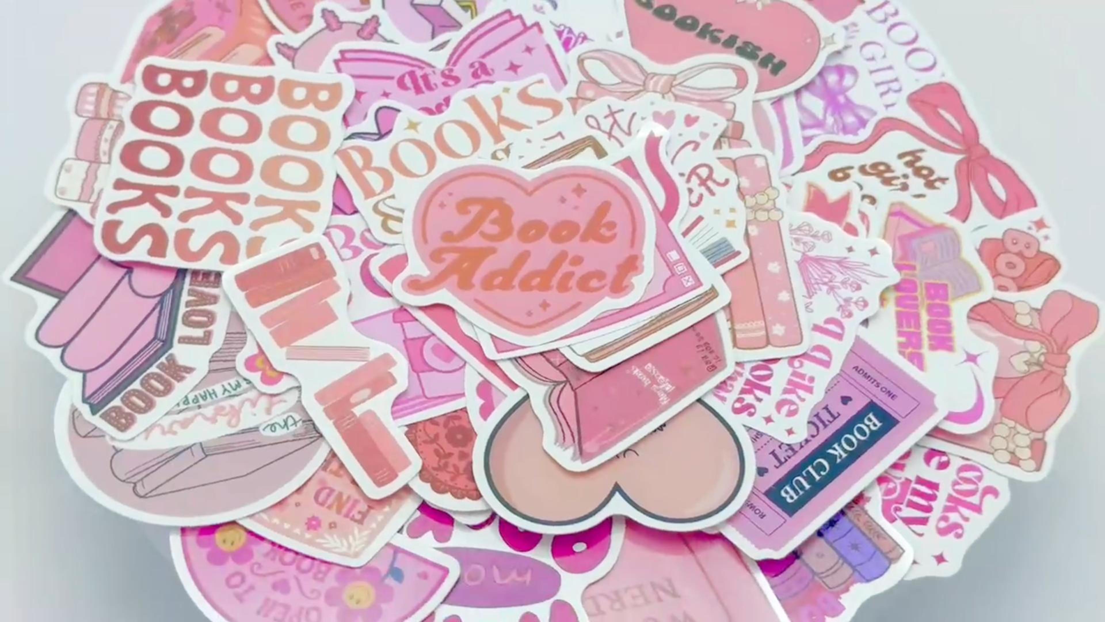 60 Pezzi Rosa Adesivi Librosi Per Bambini Ragazze Adolescenti