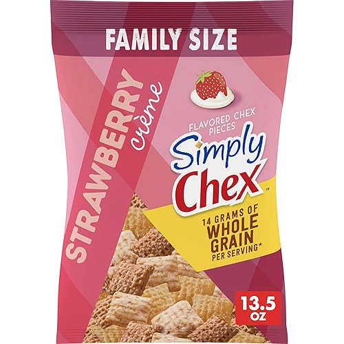 Simply Chex Strawberry Crème Flavored Snack Mix, Family Size, 13.5