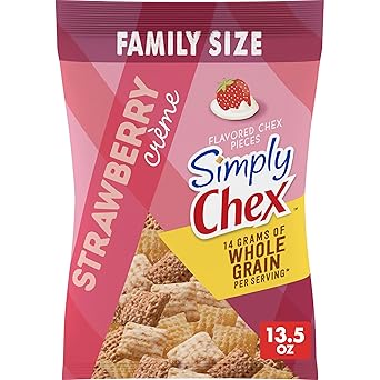 Simply Chex Strawberry Creme Flavored Snack Mix, Family Size, 13.5 oz