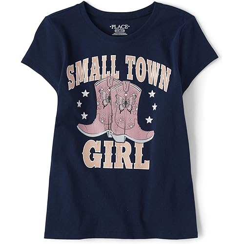 The Children's Place girls Lucky Girl Graphic Short Sleeve Tee