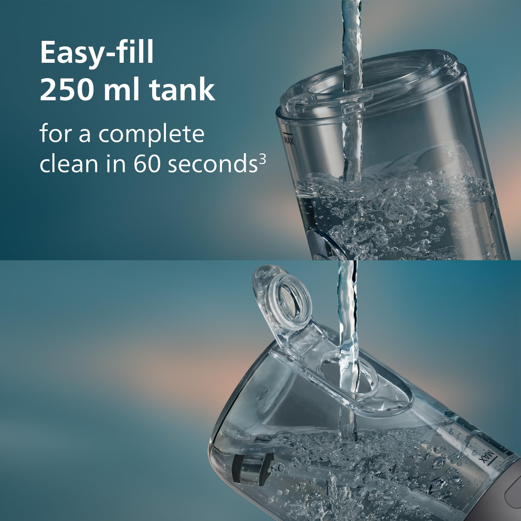 Philips Sonicare Idropulsore wireless 3000 – Idropulsore con tecnologia innovativa Quad Stream, irrigatore orale con 2 modalità di filo interdentale e 3 livelli di pressione, impermeabilità IPX7, nero