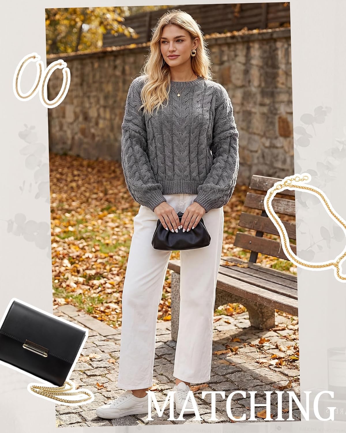 Women Oversized Cable Knit Sweater 2025 Long Sleeve Chunky Sweater Crewneck Loose Fit Pullover Fall Winter Outfit - Image 3