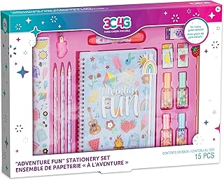 Make It Real 3C4G: Adventure Fun: Stationery Set - 15 Piece Set, Highlighters Shaped Like Nail Polish Bottles, Extendable Eraser Pen, Stickers, Three Cheers for Girls, Tween & Girls, Kids Ages 8+