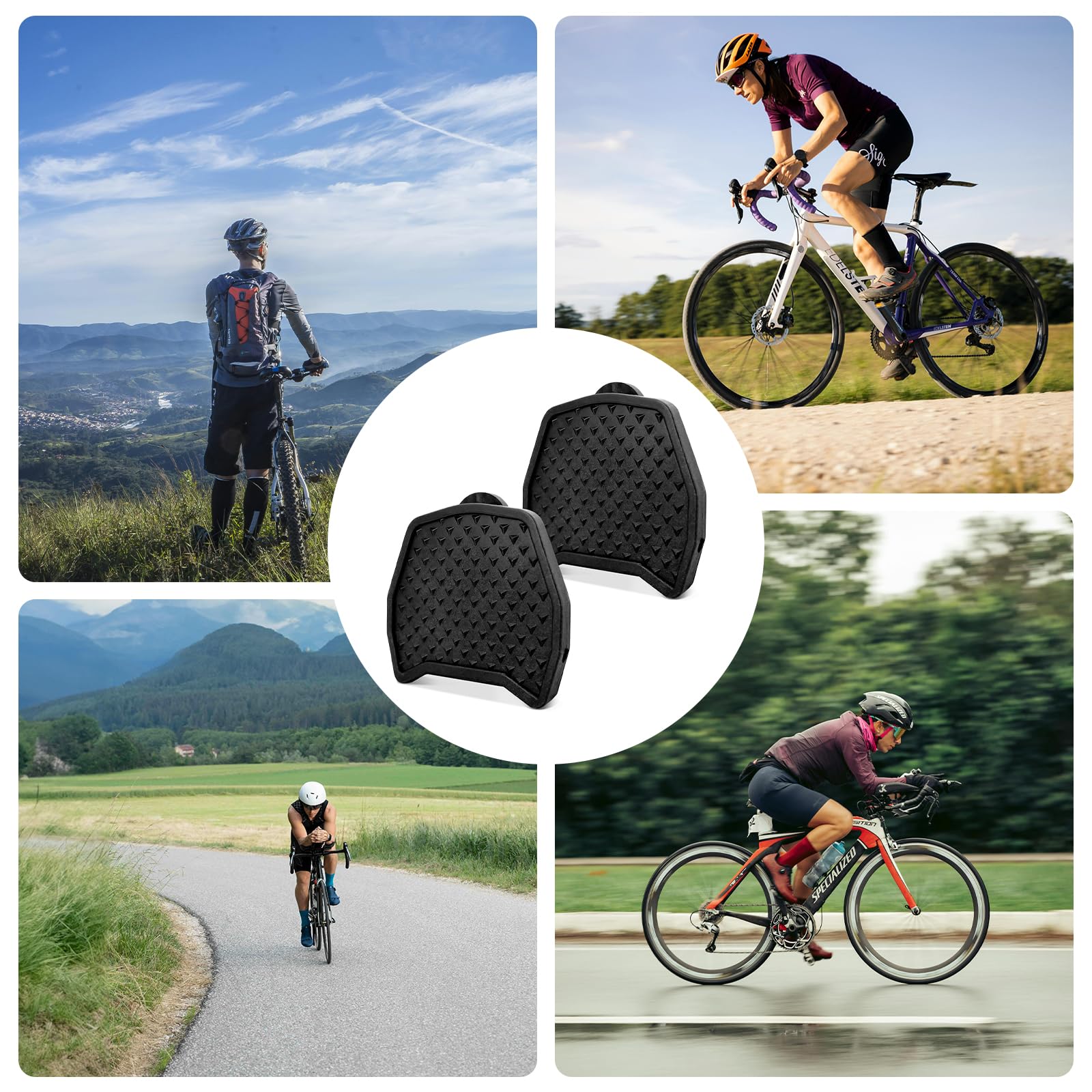 Pedali Pedali per Shimano SPD-SL – Pedali a scatto per bici da strada, adattatore PP compatibile con Shimano SPD SL, pedali a scatto, cambio bici da strada, accessori per pedali leggeri in nylon per