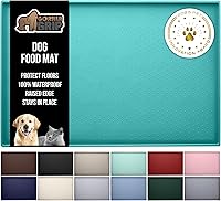 Vista 17 de Gorilla Grip - Tapete de 100% silicona impermeable con borde elevado, sin BPA, para alimentación de mascotas, contiene derrames, protege el piso