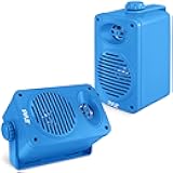 Pyle Indoor Outdoor Speakers Pair - 200 Watt Dual Waterproof 3.5” 2-Way Full Range Speaker System w/ 1/2” High Compliance Polymer Tweeter - in-Home, Boat, Marine, Deck, Patio, Poolside (Blue)