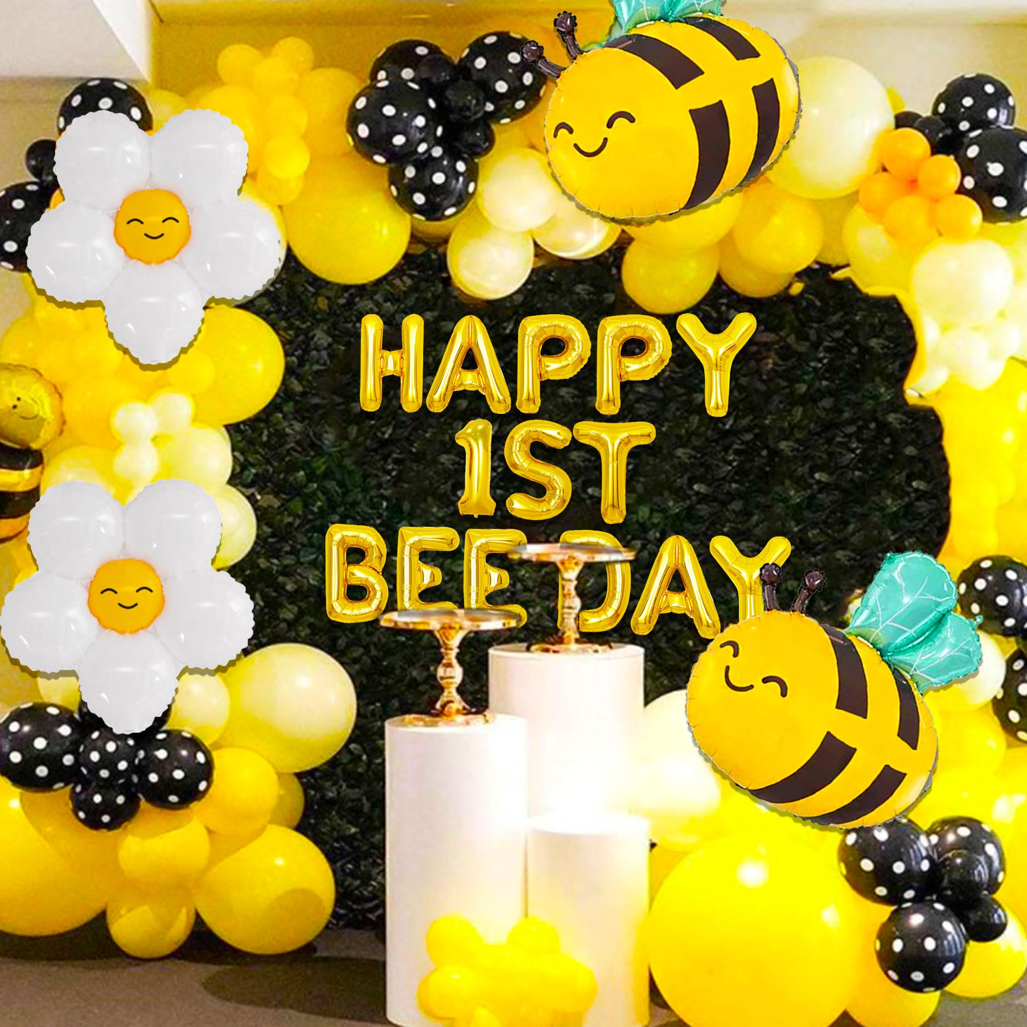 Finypa Happy 1st Bee Day Ballonnen – Bijenthema Verjaardagsset Met Folieballonnen Voor Jongens En Meisjes