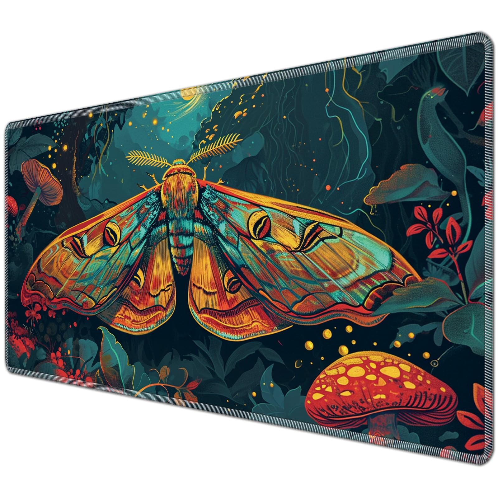JANENFNA TCG Playmat Desk Mats 24 x 14 inches Mousepad Compatible for MTG Trading Card Game Play Mats Smooth Rubber Surface Original Magic The Gathering Play Mat, Mystical Moth — image 1