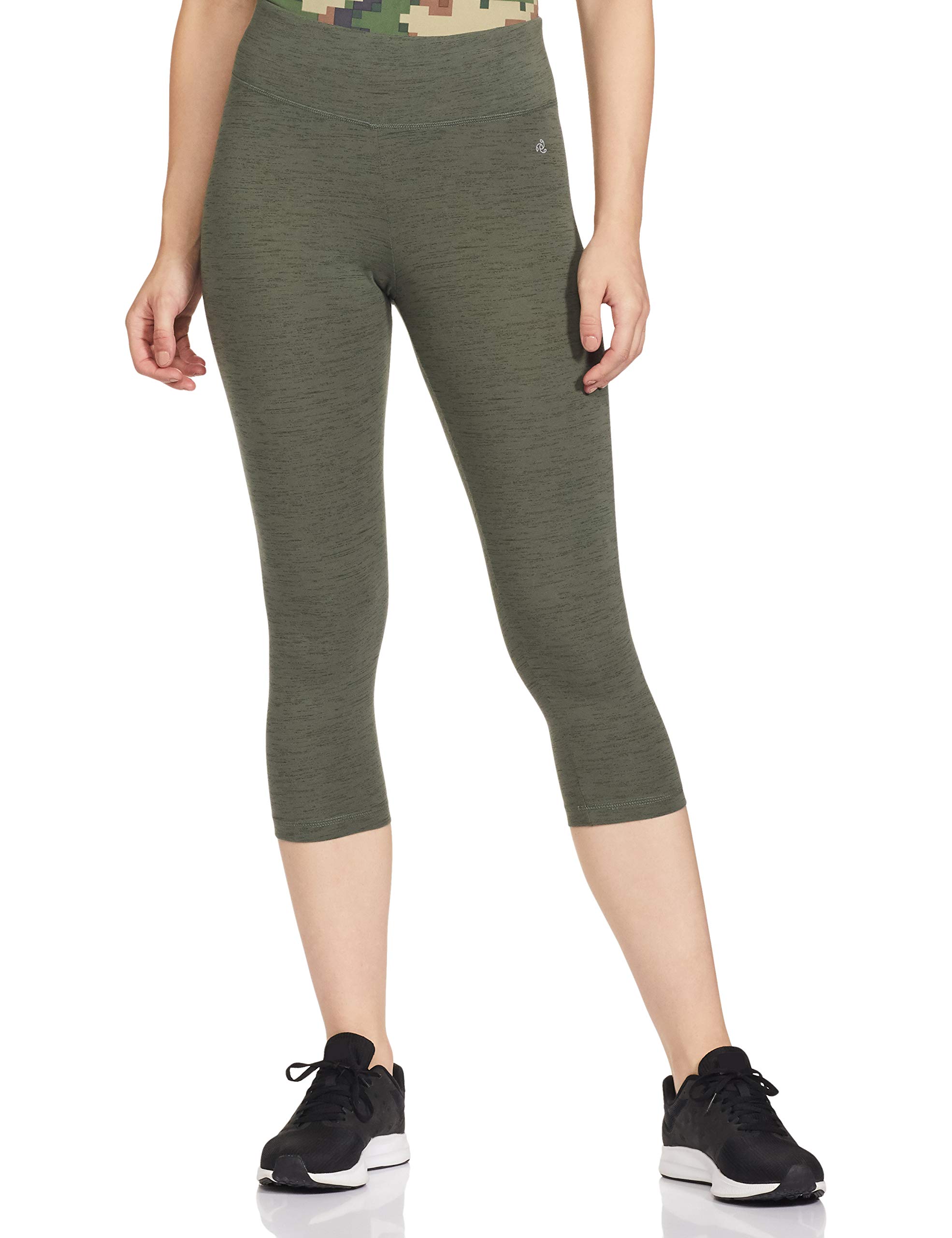 Women's Slim Fit Cotton Capri (1391_Beetle Marl_Small_Green, Beetle Marl_S)-image-5