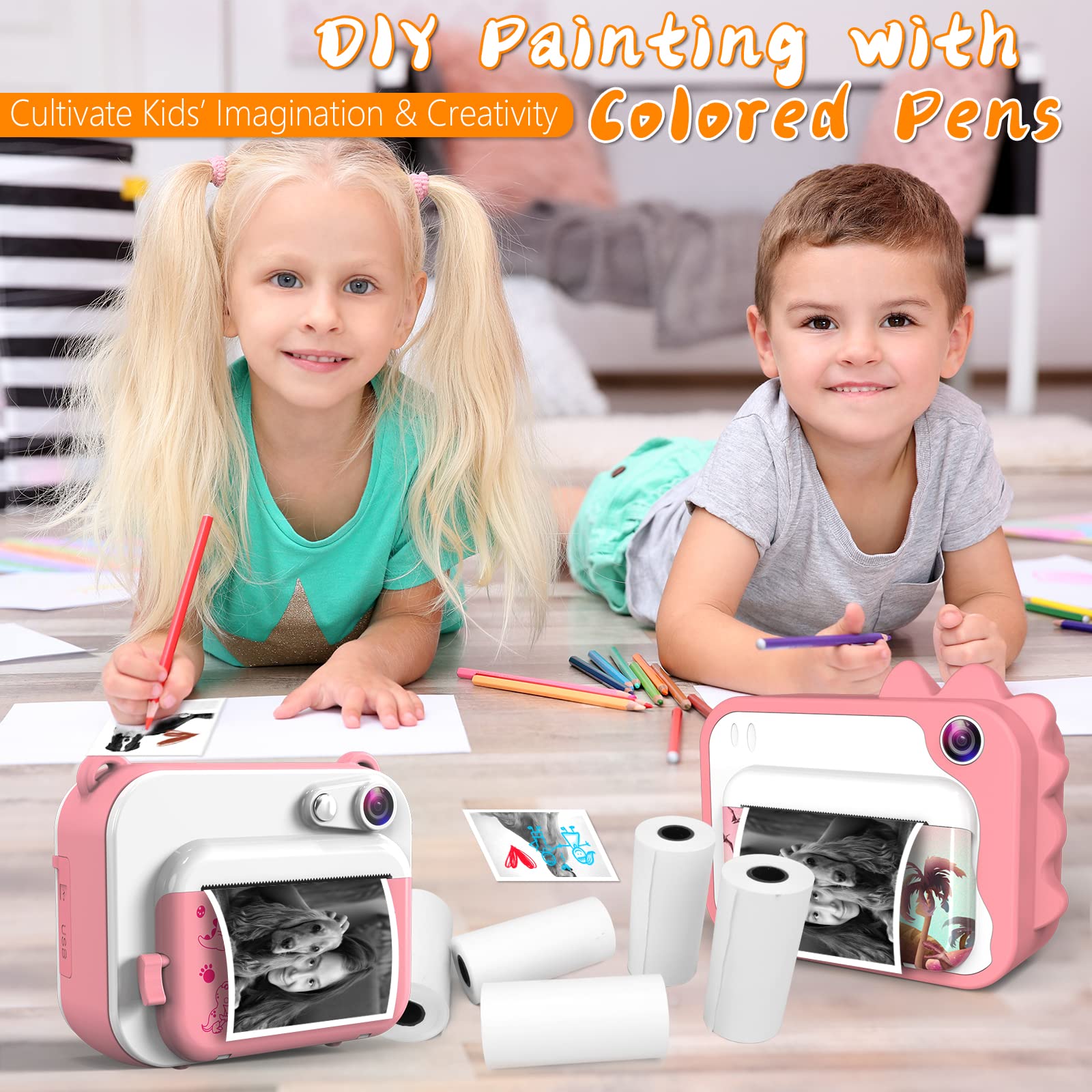 Carta Termica Per Fotocamera Bambini - 12 Rotoli Da 5,7x6,2 M, Sicura E Senza Inchiostro