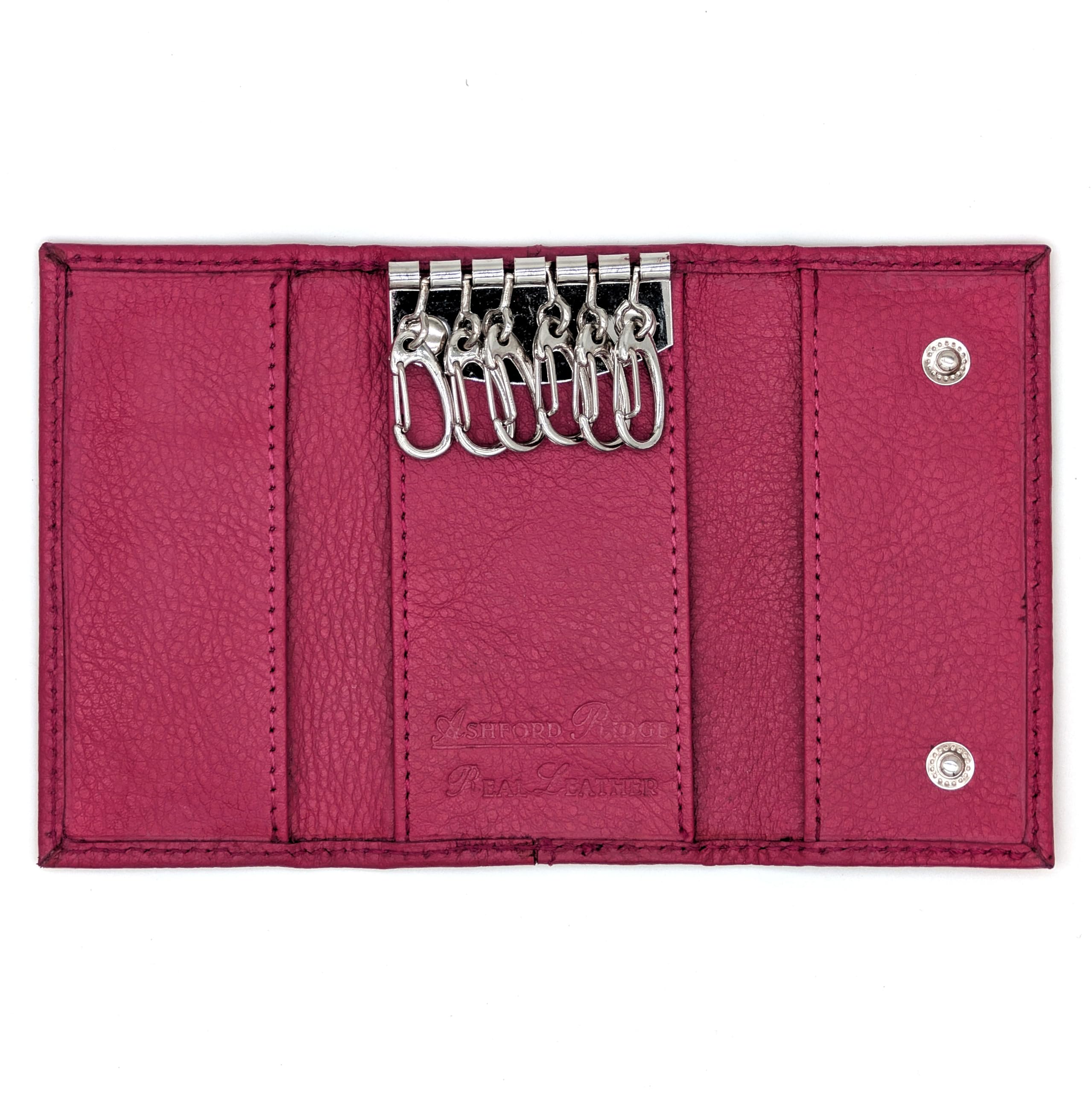 Real Leather Key Case Holder Card Wallet in 6 Colours Black Red Tan and Brown