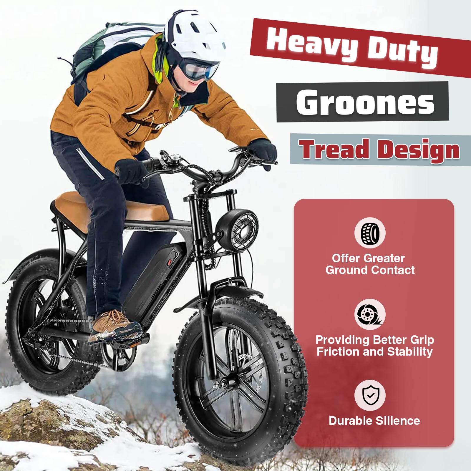 ZUKKA 20 Zoll Heavy Duty E-Bike Reifen 20x4.0 Mantel 102-406 Faltbar Fat Tire Fett Fahrradreifen für E-Bike/Mountain Snow Bike