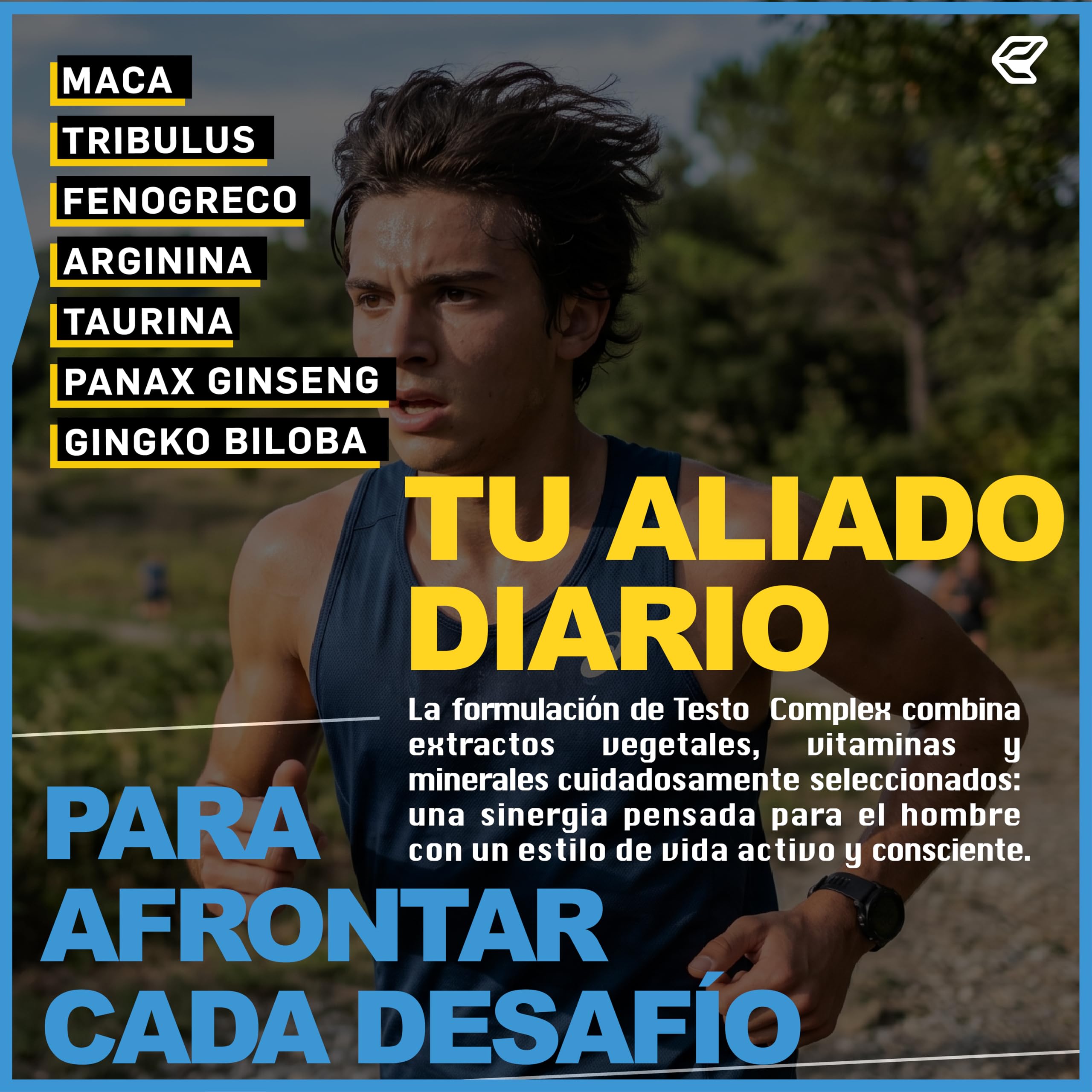 Italian Elite Testo Complex 120 Cápsulas - Fórmula con Maca 8000 mg, Tribulus, Fenogreco, Zinc, Arginina, Taurina, Ashwagandha, Vitaminas y Minerales