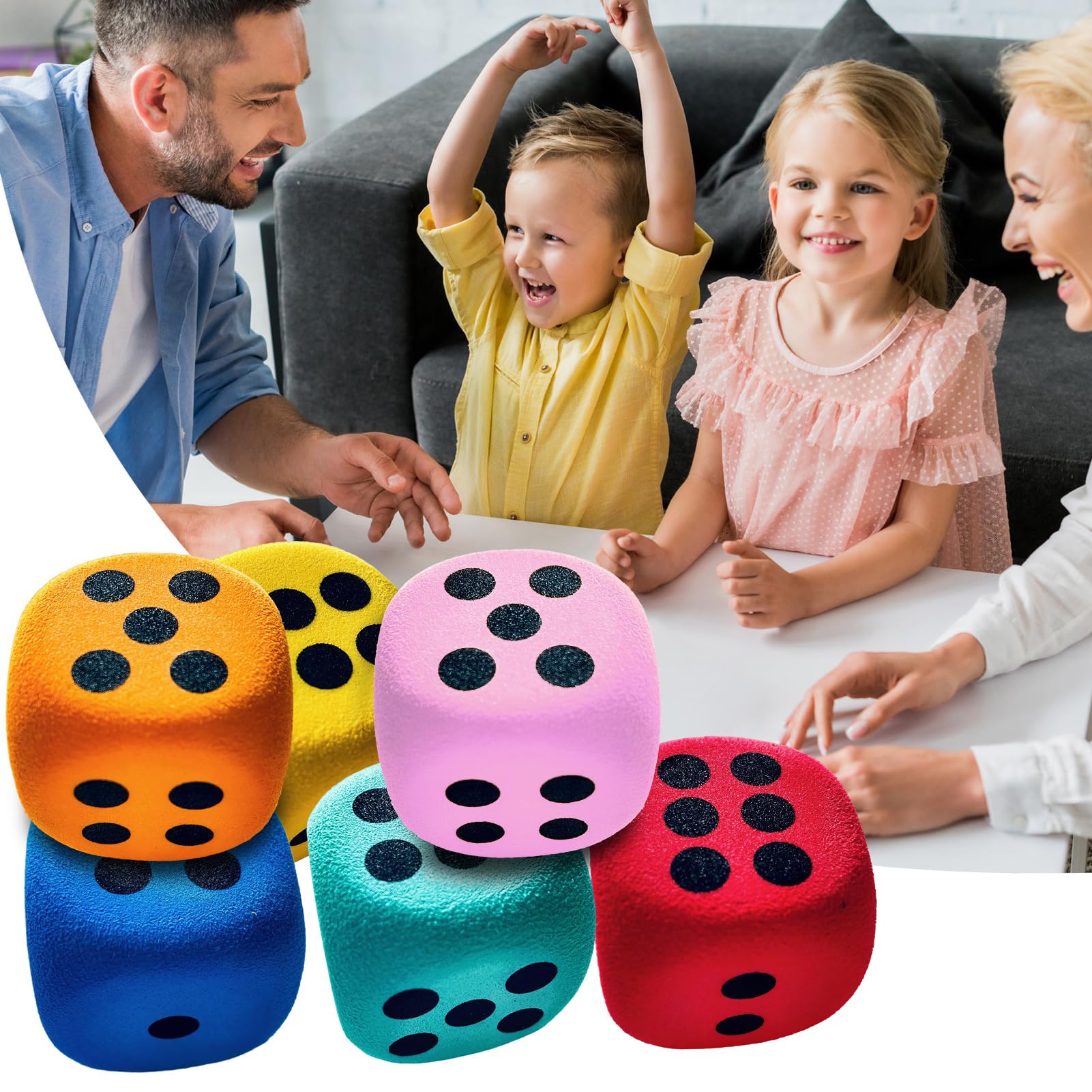 Grandi Dadi In Schiuma, 6 Dadi Colorati 4 cm, Giocattolo Sicuro Dai 3 Anni Per Scuola Casa Viaggi Famiglia Bambini Ragazzi Attività Educative