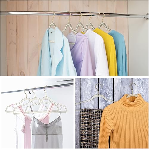 Miniatura 6 de 20 perchas de acrílico transparente con purpurina de plástico antideslizante para ahorrar espacio, traje resistente para colgar ropa con muescas