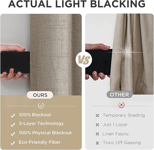 Miniatura 6 de Joydeco Cortinas opacas de 84 pulgadas de largo, 2 paneles burg, cortinas de oscurecimiento de habitación para dormitorio, cortinas térmicas