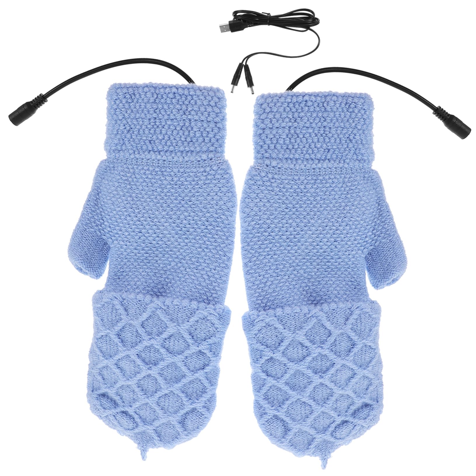 Abaodam 1Pair Heated Gloves for Winter Outdoor Thermal Mitts for Sports Half Finger Design for Riding Warmth for Cold Weather Activities Unisex