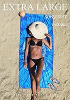 Vista 3 de Paquete de 4 toallas de playa ligeras y delgadas de microfibra, sin arena, de secado rápido, súper absorbentes, toallas grandes para piscina, yoga