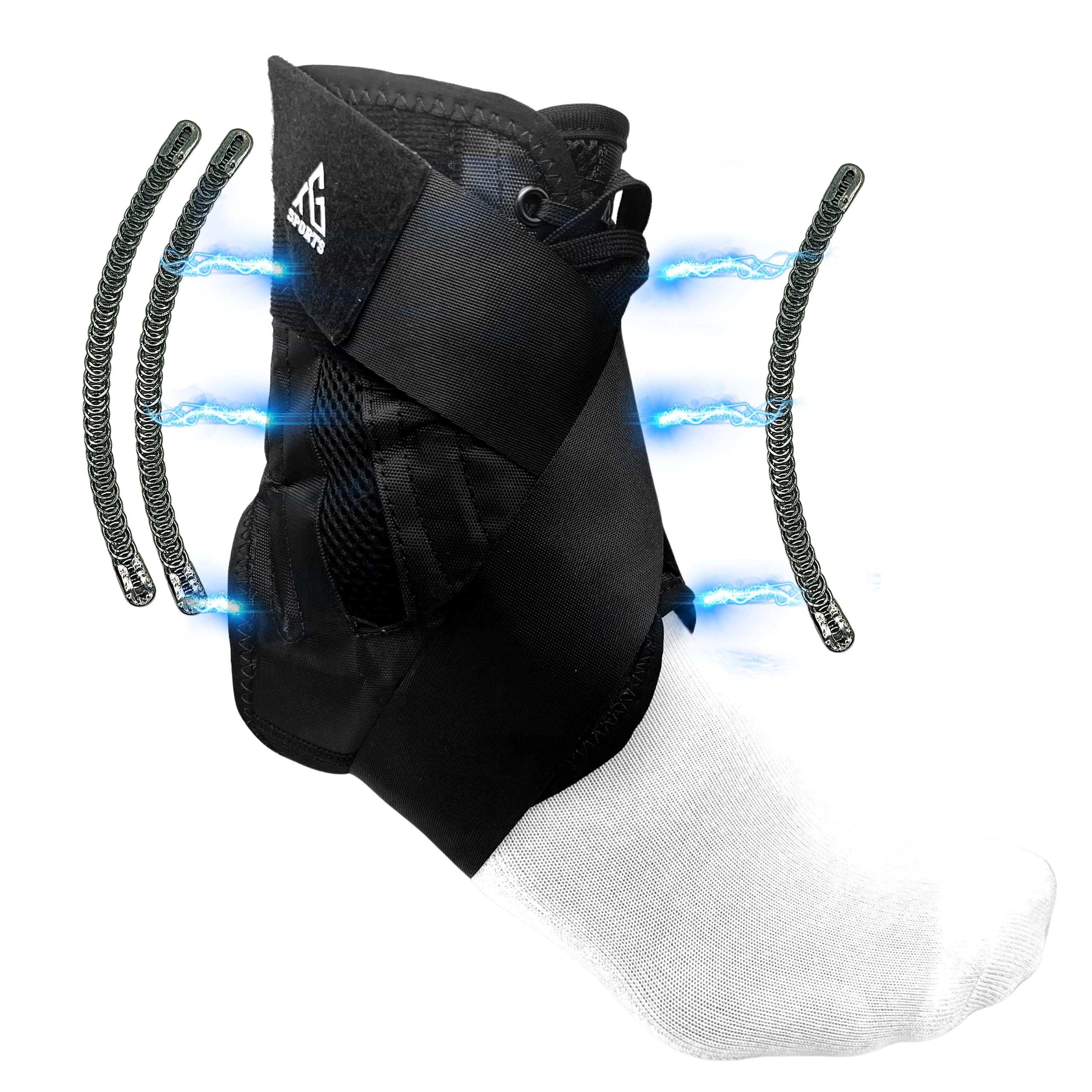 Ankle Brace for Men & Women - Support for Sprained Ankle, Achilles Tendonitis, Injury Recovery, Lace-Up Design for Sports (Medium, Right)