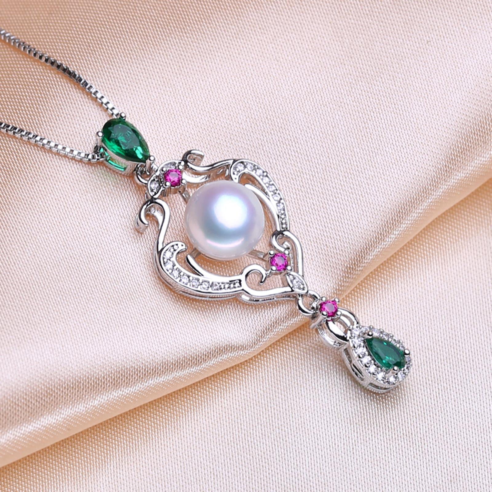 Set di Gioielli in Perle d'Acqua Dolce Naturali in Argento Sterling 925 per Donna Collana di Perle con Orecchini di Rubino Idea Regalo