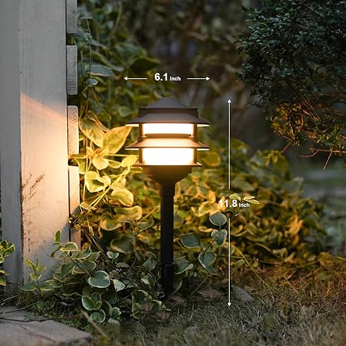 Miniatura 6 de GOODSMANN Iluminación de paisaje, 4 unidades, luces de camino de bajo voltaje, 2.2 W, LED, 12 V, CA, luces de paisaje de 30 lúmenes, blanco cálido