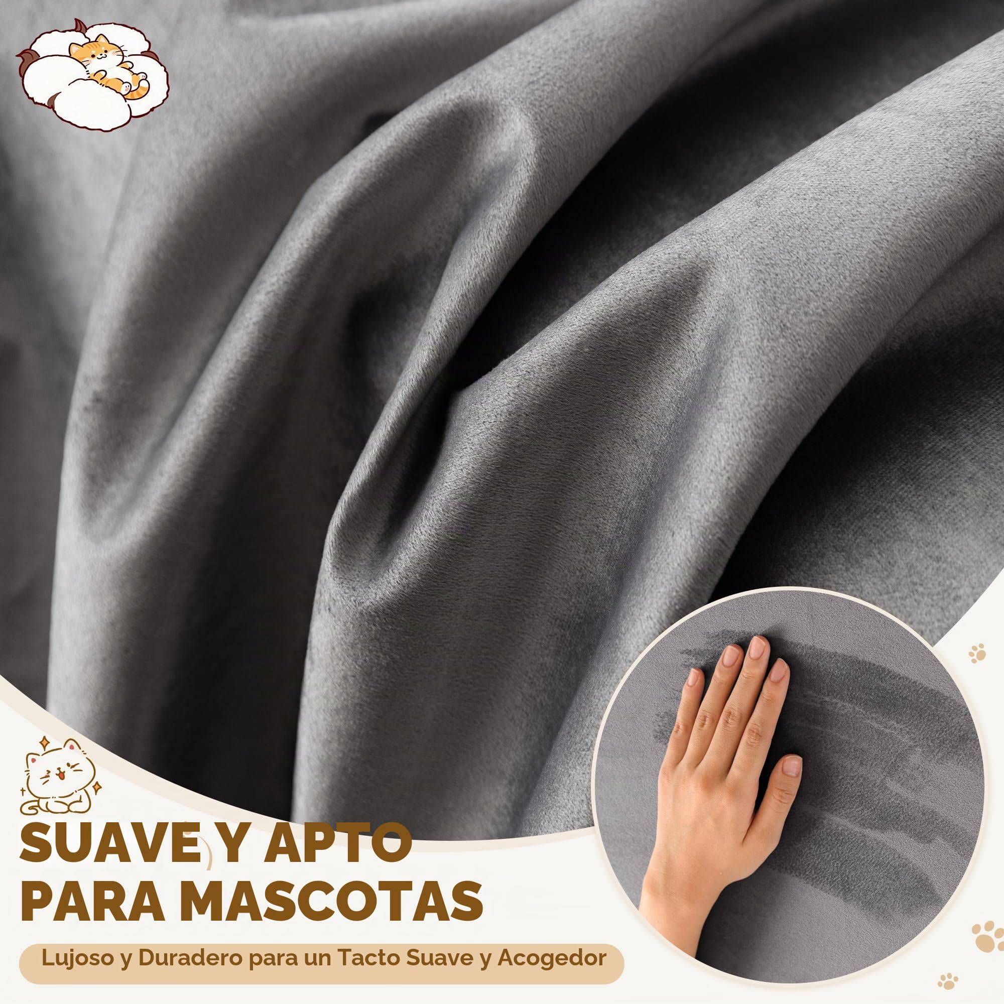 Loiion Funda Sofá en L Impermeable y Antiarañazos Gatos, Gris Oscuro | Funda Impermeable Juego de 2 Piezas, Cubre Sofá Antideslizante, Protector Sofá Esquina, 180x280+180x300cm