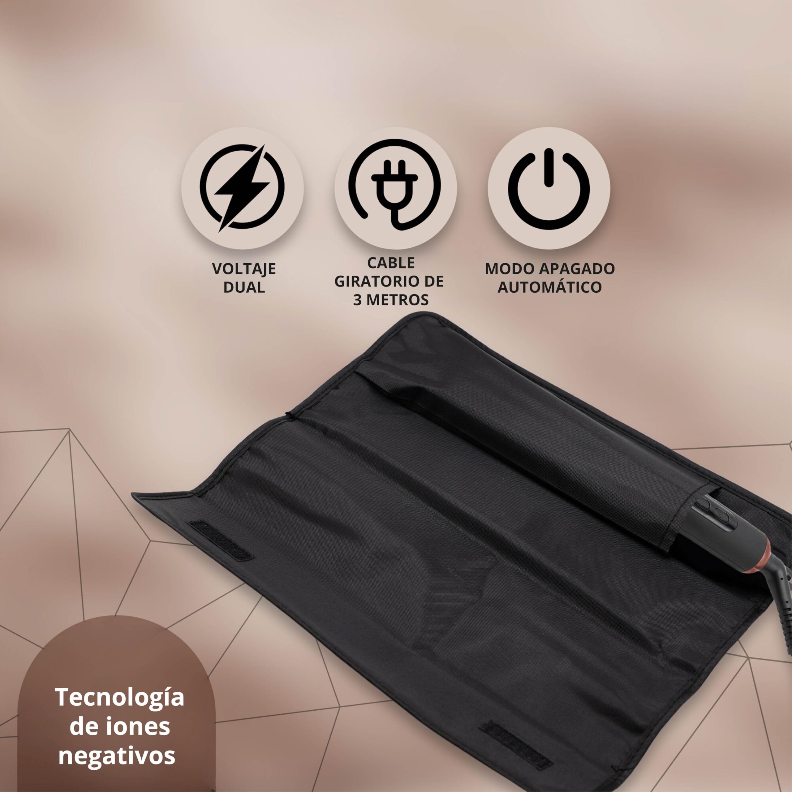 Corioliss Cepillo Alisador Pelo Eléctrico Hot Brush Antifrizz Control Temperatura 80º a 210º Iónico Cerámica Apagado Automático