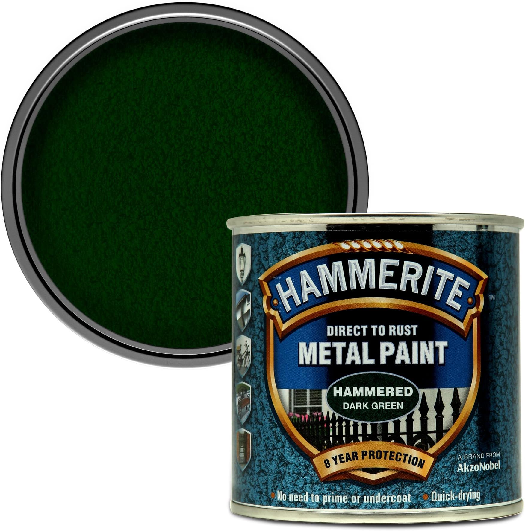 5084831 Direct to Rust Metal Paint - Hammered Dark Green Finish 250ML