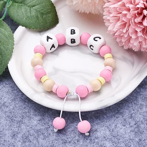 Miniatura 2 de 10 cuentas de silicona en forma de cubo de silicona con la letra A, cuentas sueltas del alfabeto, cuentas del alfabeto, de 0.472 x 0.472 x 0.472 in,